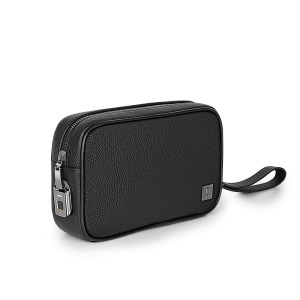 Wiwu Master Hakiki Deri Serisi Parmak İzi Kilitli Çok Fonksiyonlu Taşınabilir Mobil Aksesuar Çantası