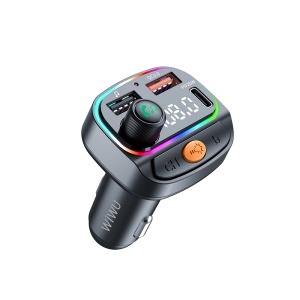 Wiwu Wi-QC031 RGB Bluetooth Transmitter MP3 Type-C ve USB-A Araç Şarjı